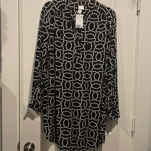 H&M black and white long sleeve dress Size S